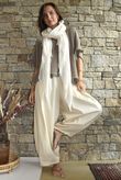 Inga Stretch Poplin Cotton Barrel Pant Panna Cotta